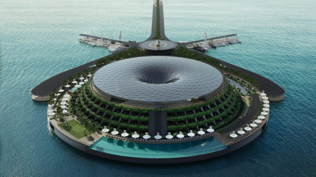Eko-Yuzen hotel aerial shot