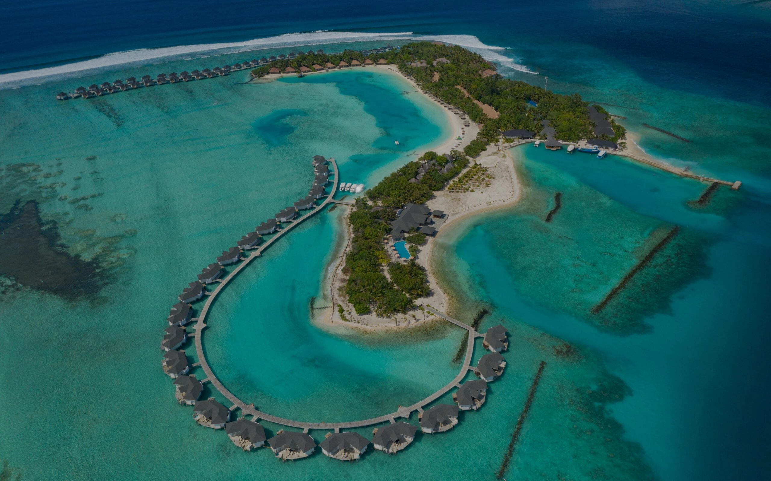 Hotel with water villas