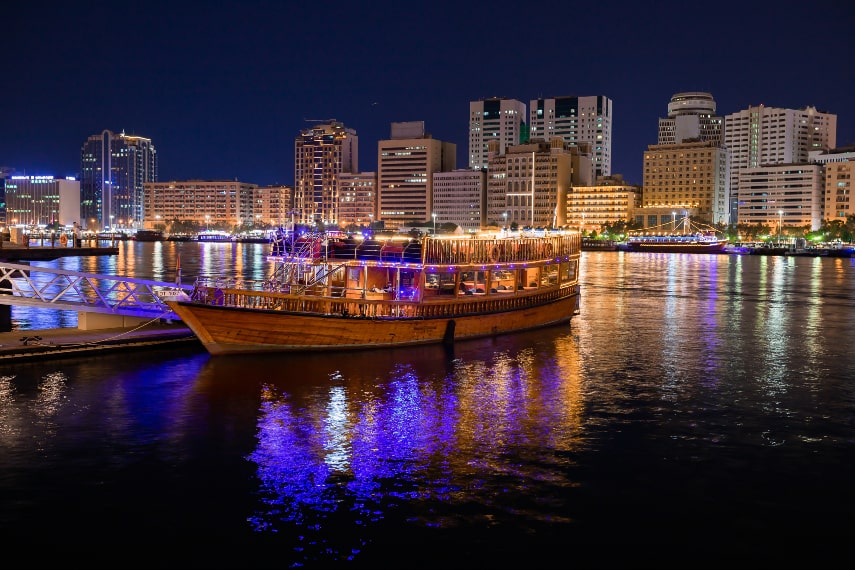 Take a dhow cruise on the Dubai Creek