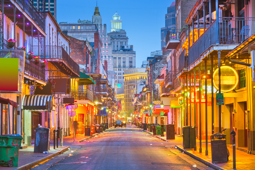 New Orleans, USA a warmest place in April