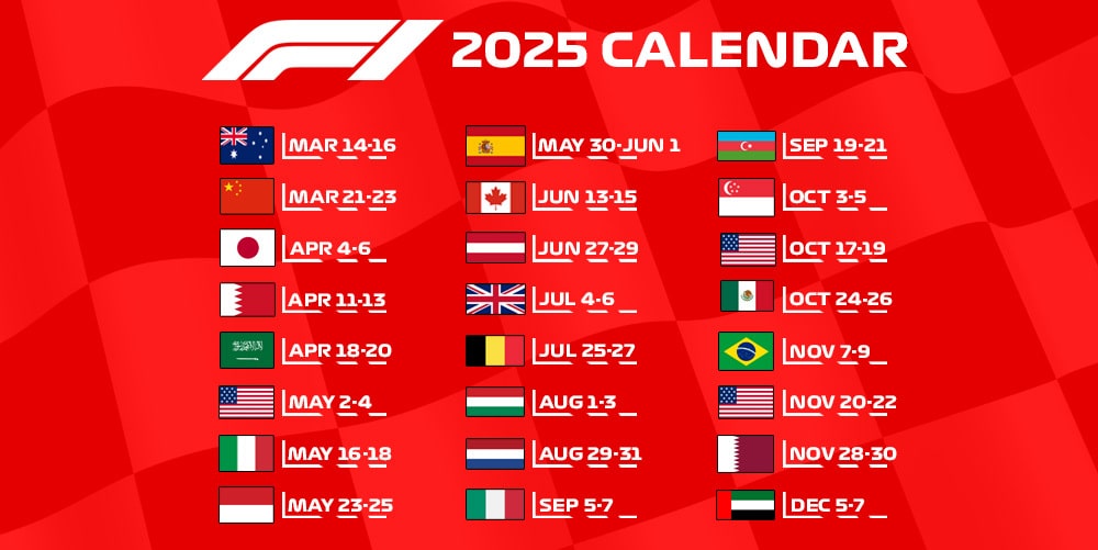 Formula F1 2024 Calendar