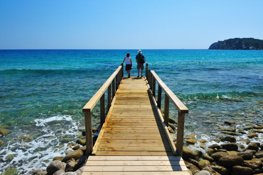 Couple visiting Ibiza island, Spain