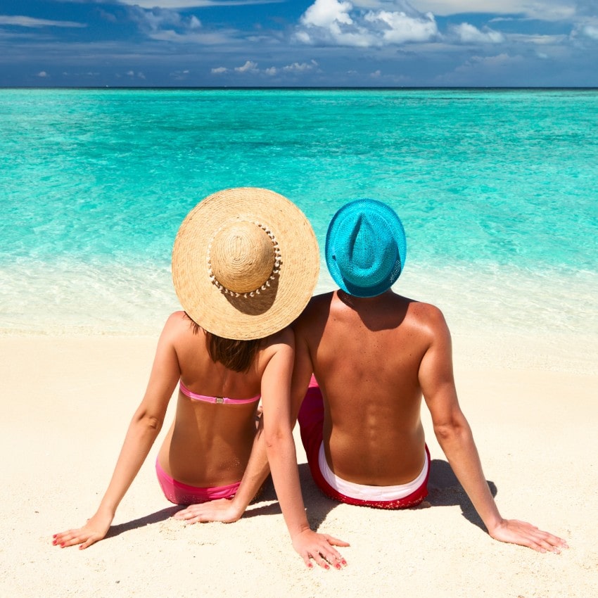 Couple on a beach at Maldives