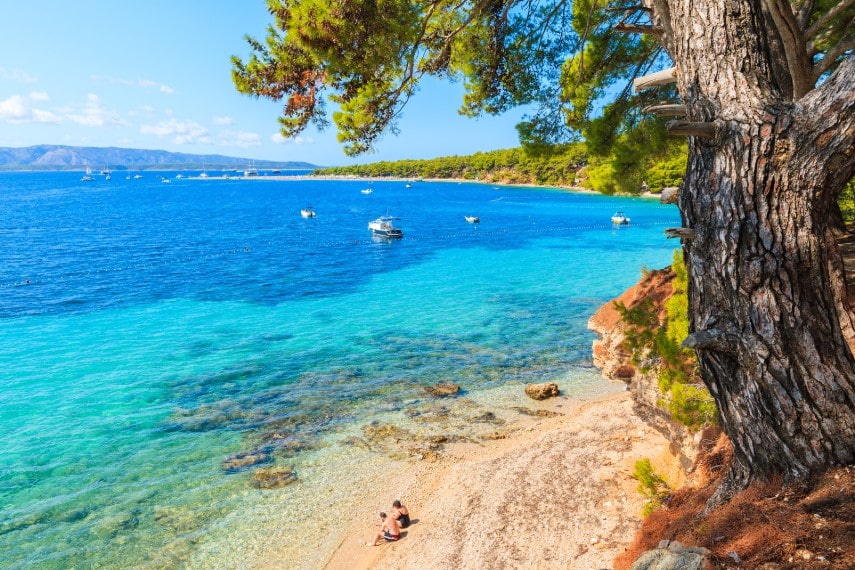 Couple at Croatia famous beach
