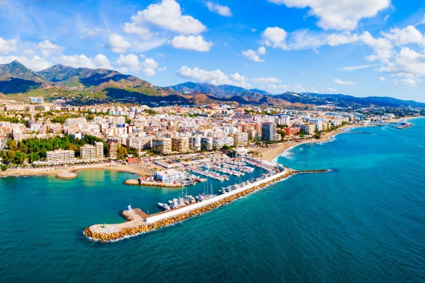 Marbella beach aerial view