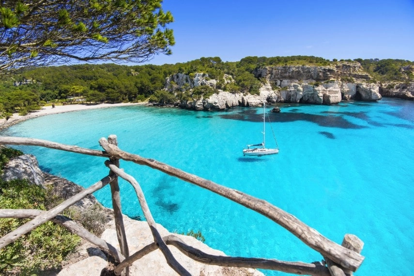 Visit Cala beach macarella, menorca, in Spain