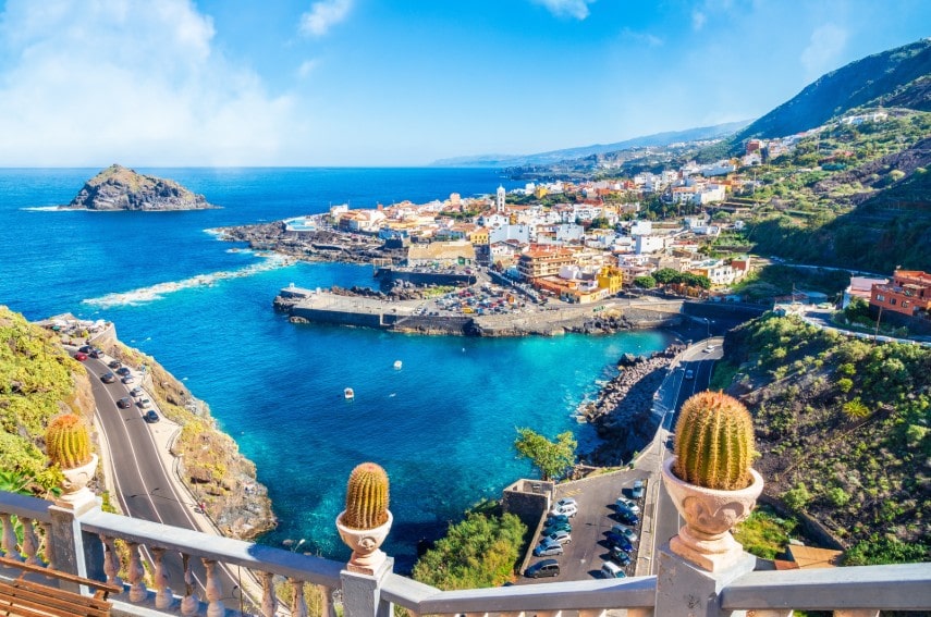 Landscape with Garachico town of Tenerife in March