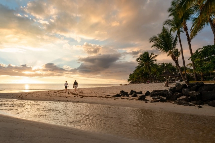 Couples enjoying Mauritius weather in August