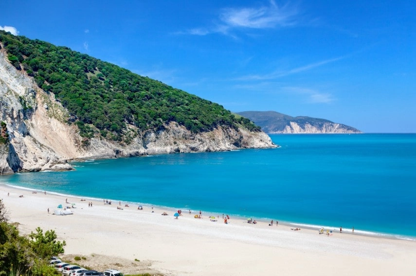 Myrtos beach, at Kefalonia, Greece