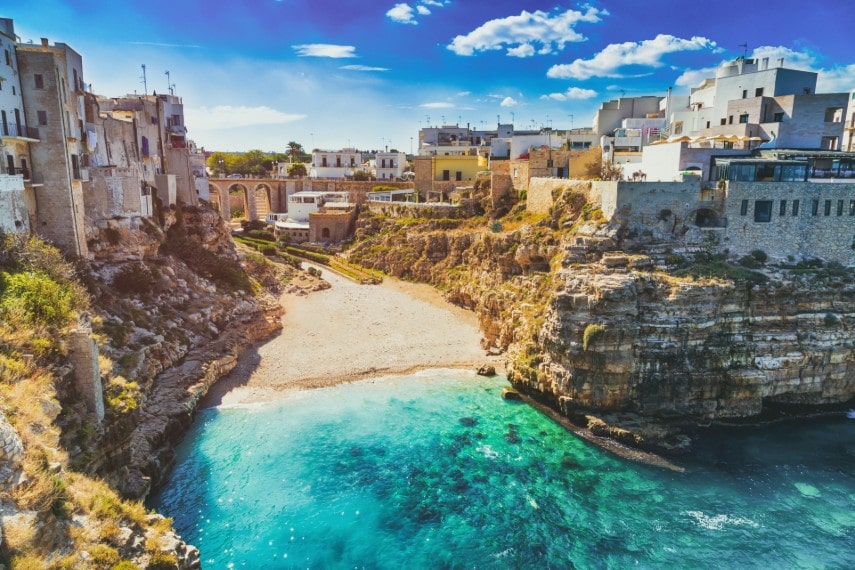 beach in Polignano a Mare, Italy