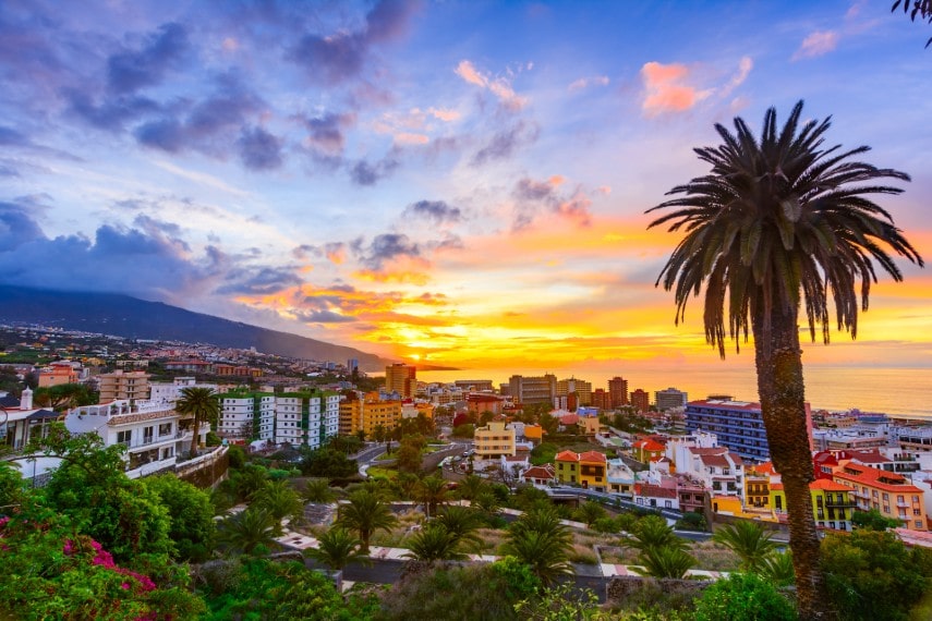 Sunset Puerto de la Cruz, Tenerife in November