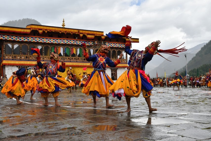 Bhutanese traditions dance in January