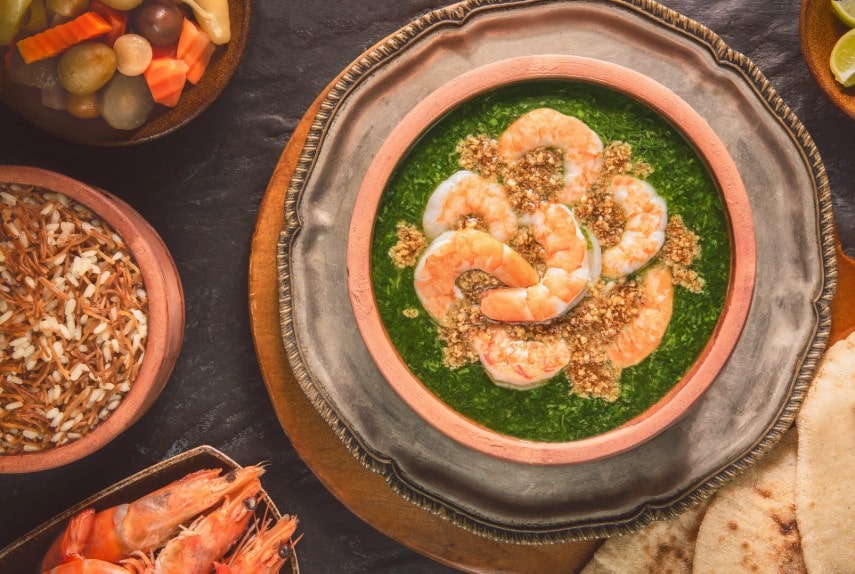 Arabic cuisine Egyptian Molokhia to eat in Egypt in May
