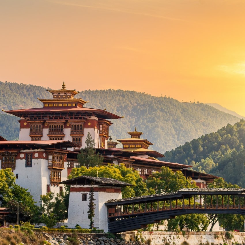 The famous Punakha Dzong in Bhutan