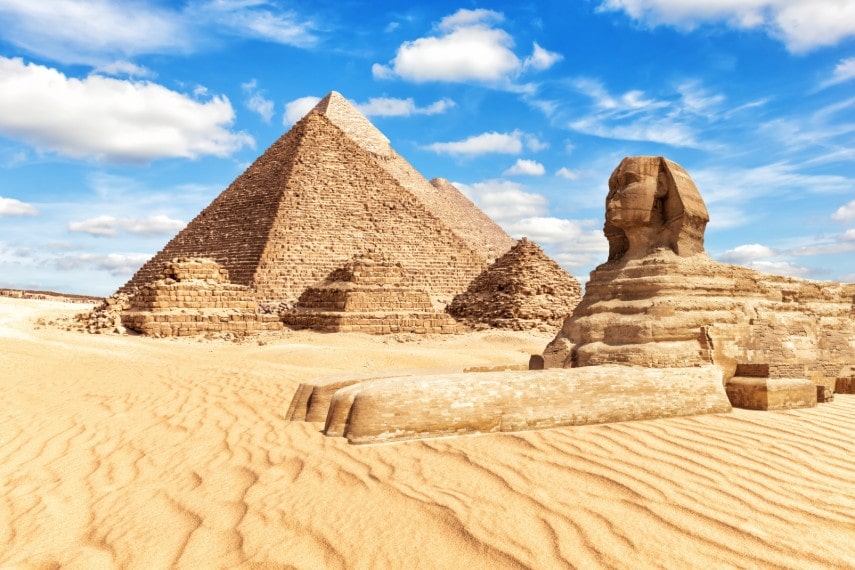 Pyramids in Giza, Egypt in May