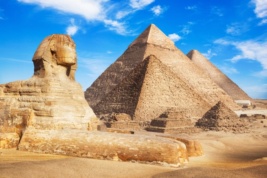 Pyramids of Giza, Egypt in April
