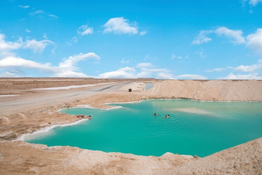 Salt Plains and Lakes in Siwa Oasis, Egypt in April