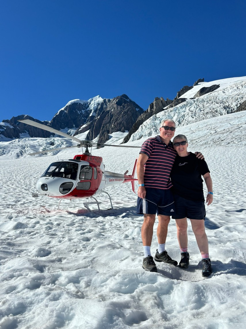 A helicopter flight to the glaciers