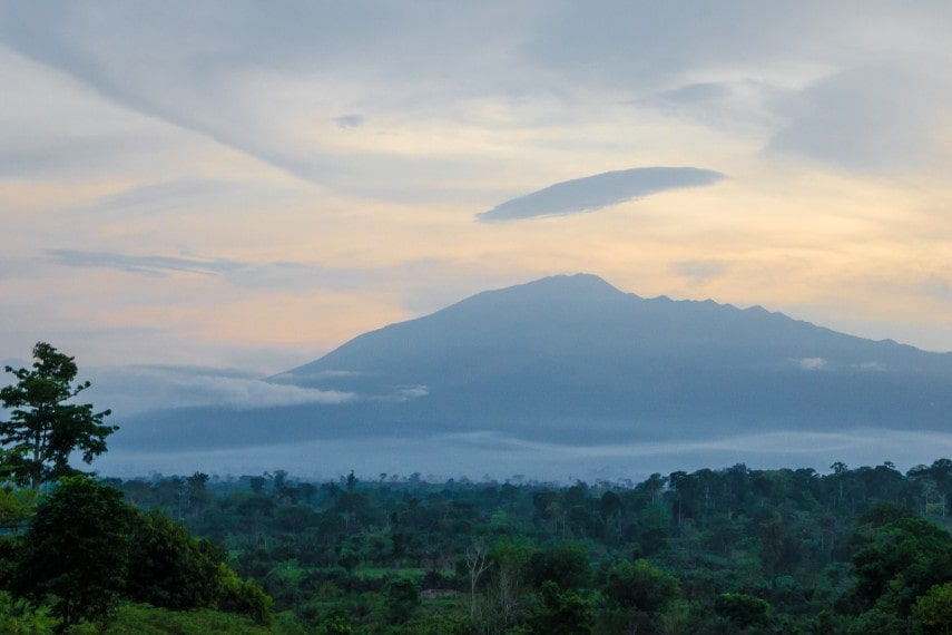 Cameroon mountain view during sunset