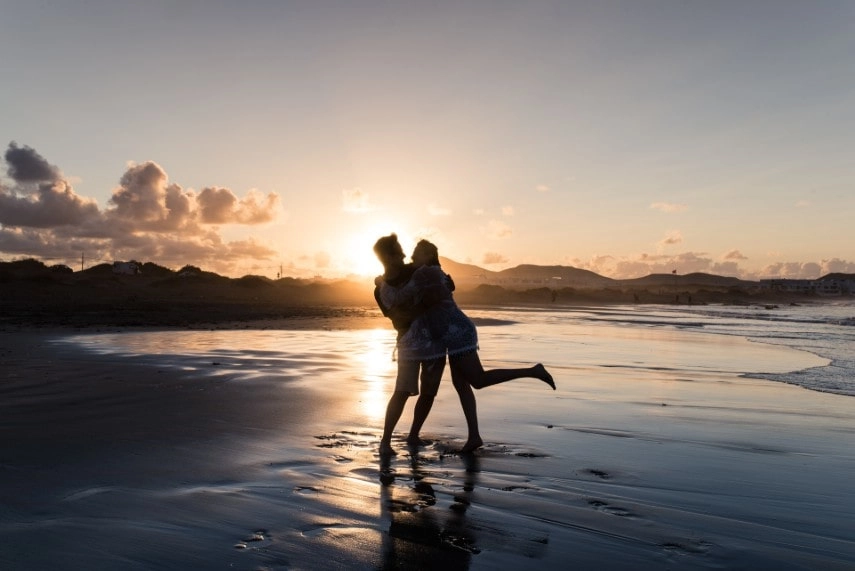 beach in Lanzarote, destination for young couples