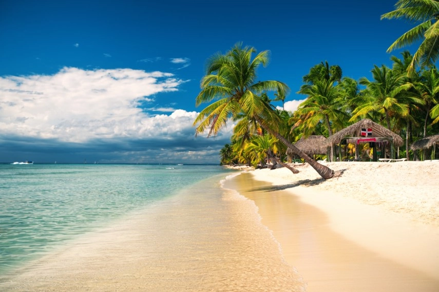 Beautiful beach on Saona Island, Dominican republic to visit in August