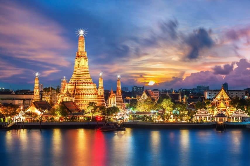 Wat Arun night view Temple in Bangkok, Thailand