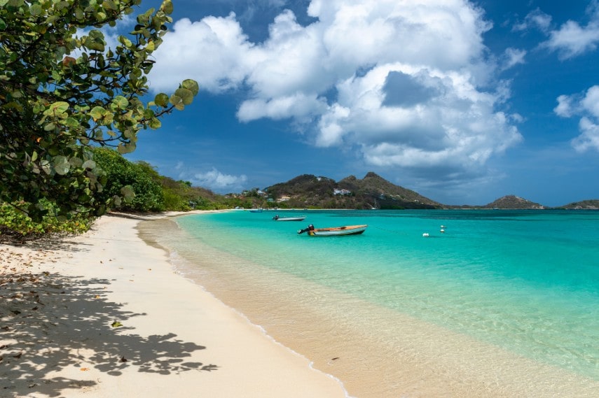 Beach on Carriacou, Grenada in the Caribbean 