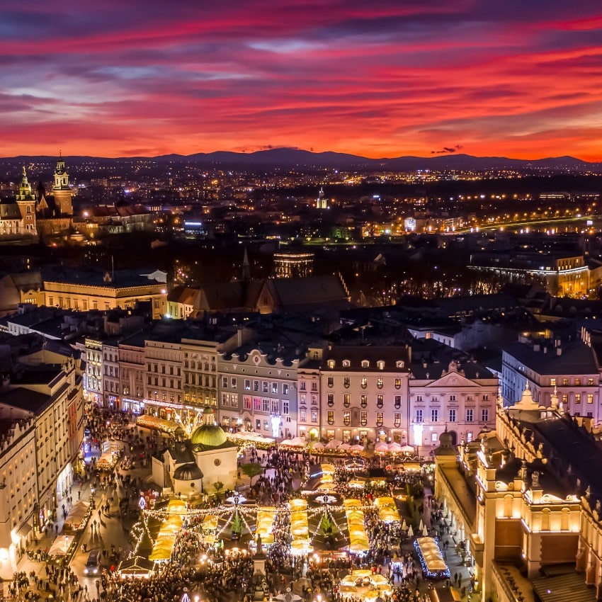 Christmas time on the Main Square in Kracow
