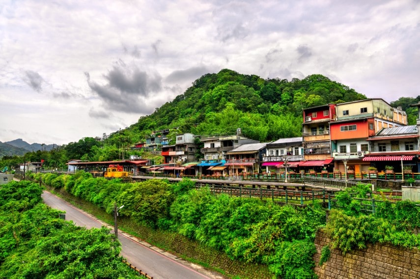 historic Pingxi railway in Shifen Village in Taiwan