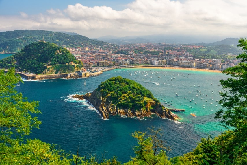 Aerial view of San Sebastian, Spain