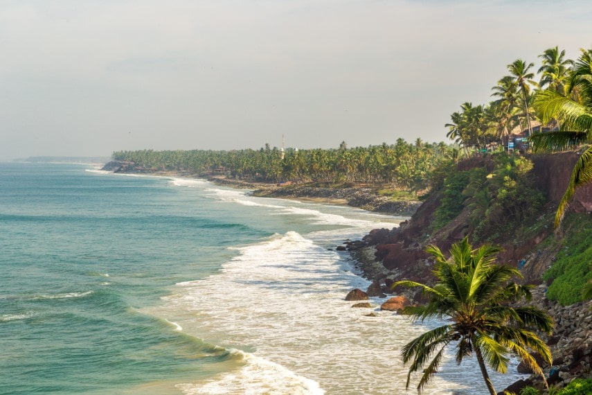 Nice view of Varkala beach, Kerala
