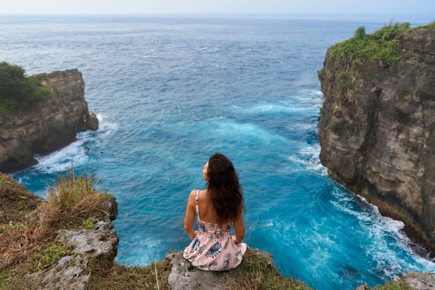 A beautiful woman in Nusa Penida, Bali