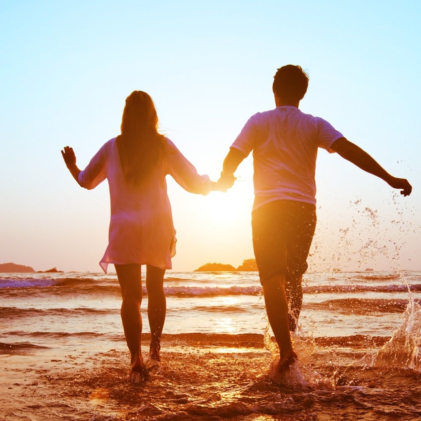 Beauitiful young couple for their honeymoon in September