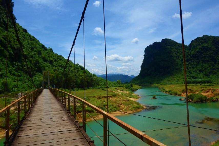 Hanging bridge in Phong Nha, Ke Bang National Park, Vietnam