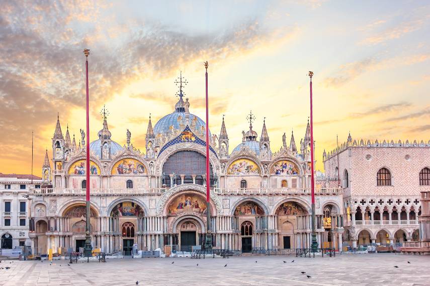 Doge's Palace in the sunrise, Venice