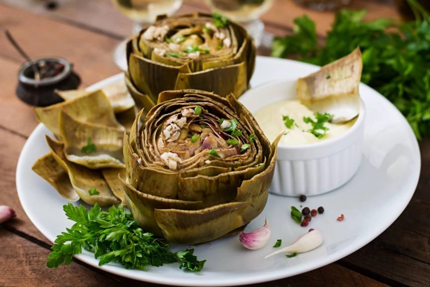 Eat Baked Roman Artichoke in February