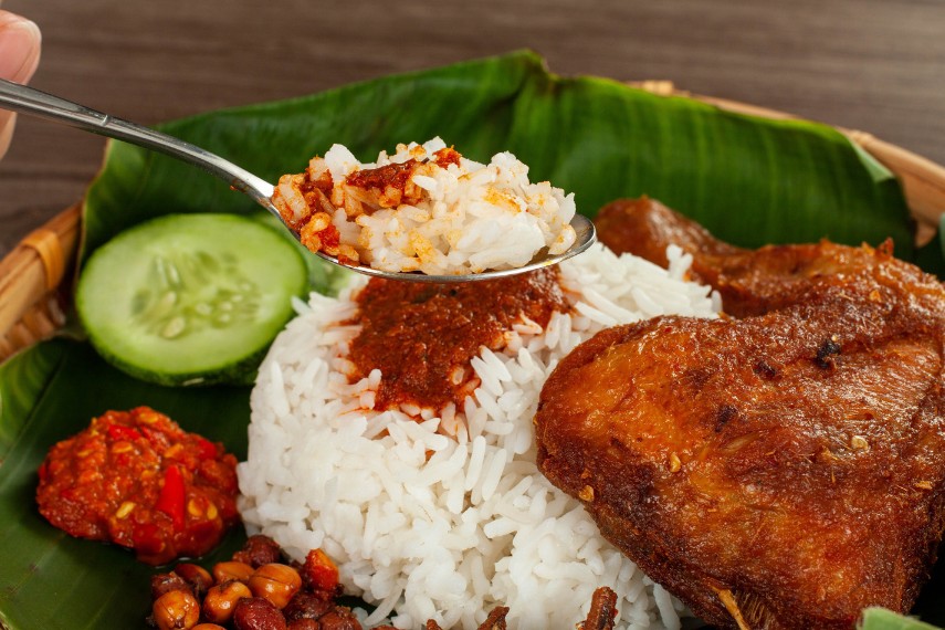 Eat Nasi Lemak in Malaysia