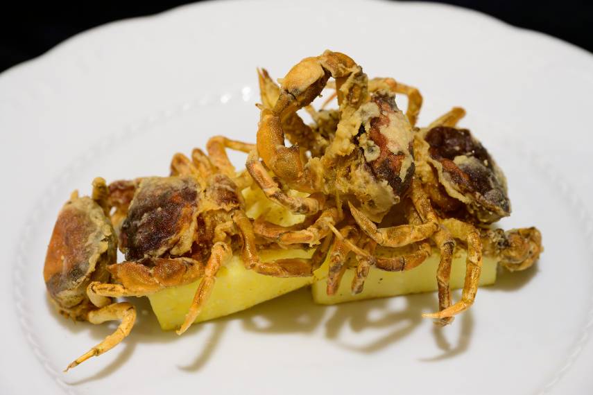 Moeche Soft Shell Crabs in Venice with Polenta