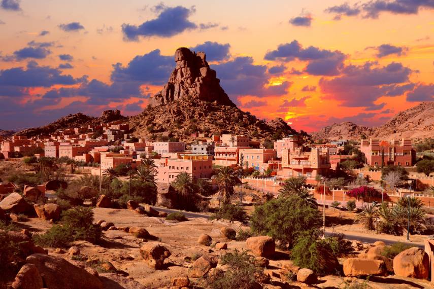 Napoleon's Hat rock (Chapeau Napoleon) in Tafraoute, Morocco