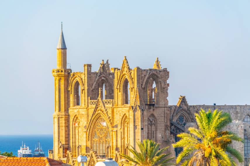 Old town of Famagusta with Lala Mustafa Pasa Mosque, Cyprus