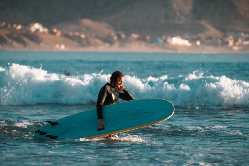 Surfing in Essaouira, Morocco