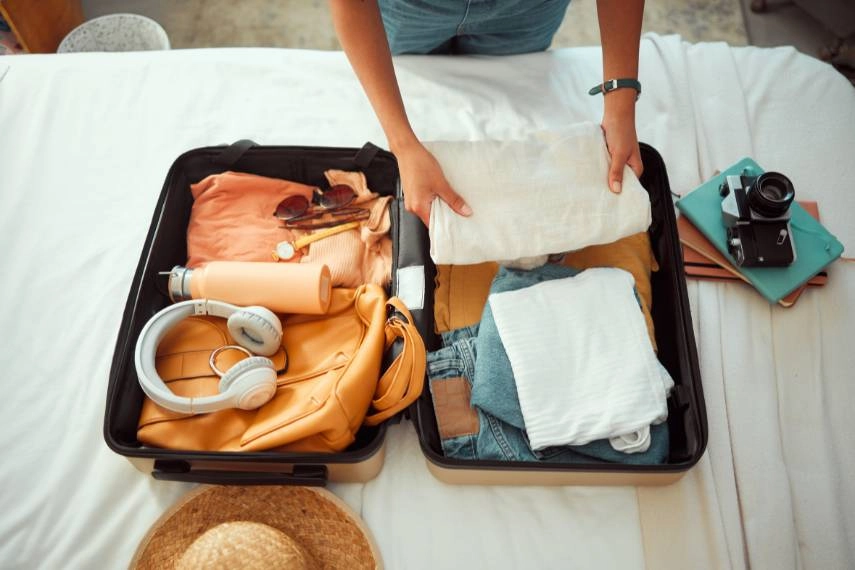packing suitcase for a trip
