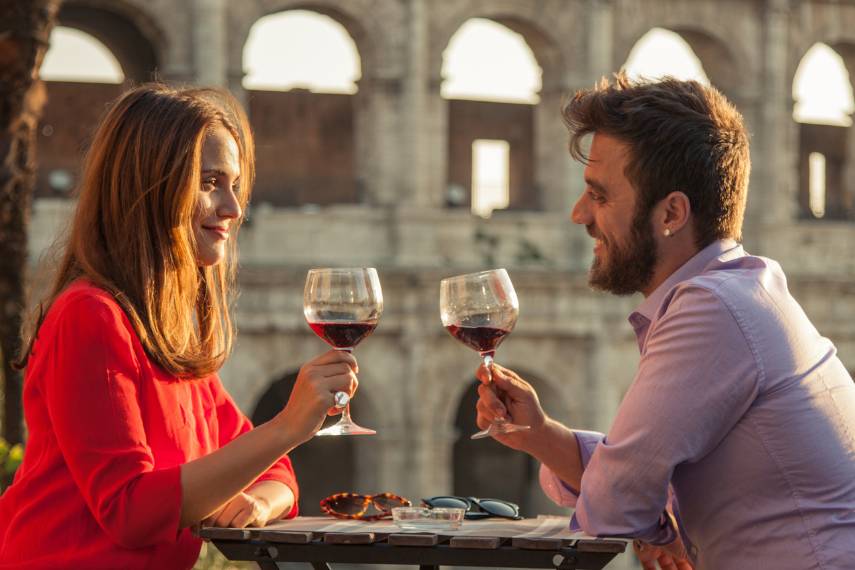 Visit at Colosseum in Rome at sunset
