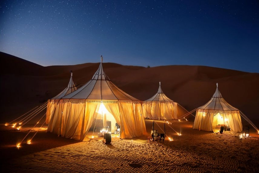 do night camping in Sahara in February