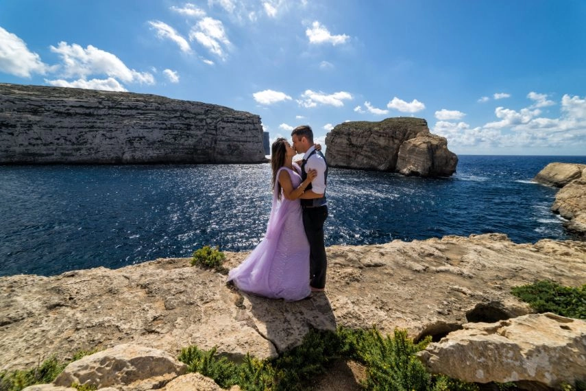 Couples on the Island of Gozo, Malta