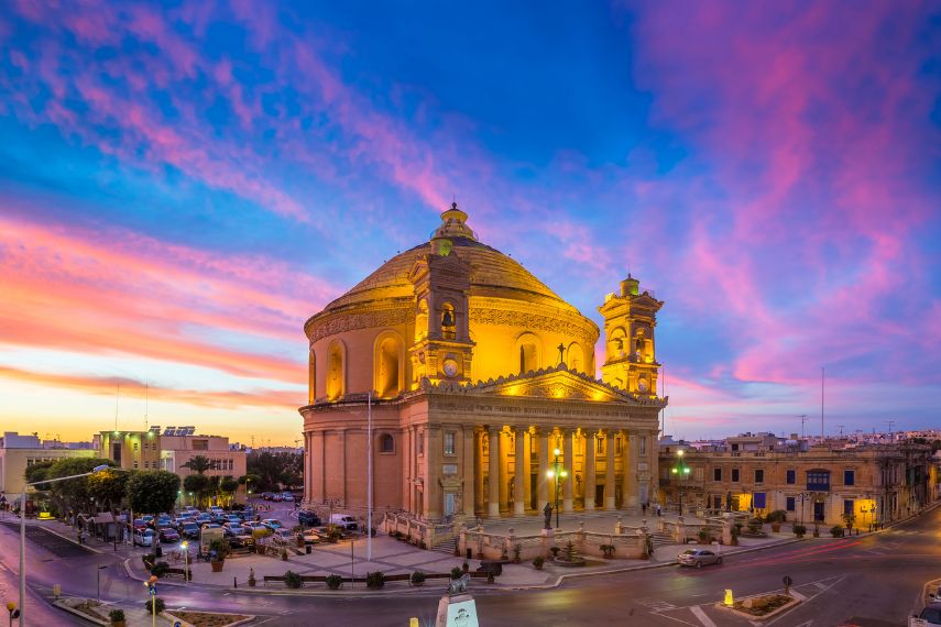 Visit at famous Mosta Dome in July