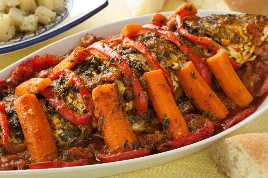 Moroccan fish tagine with chermoula