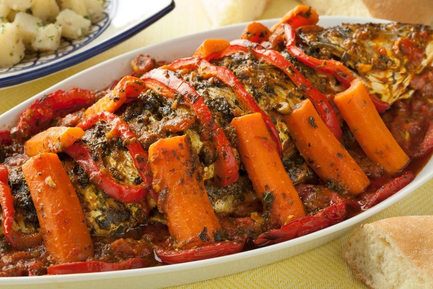 Moroccan fish tagine with chermoula