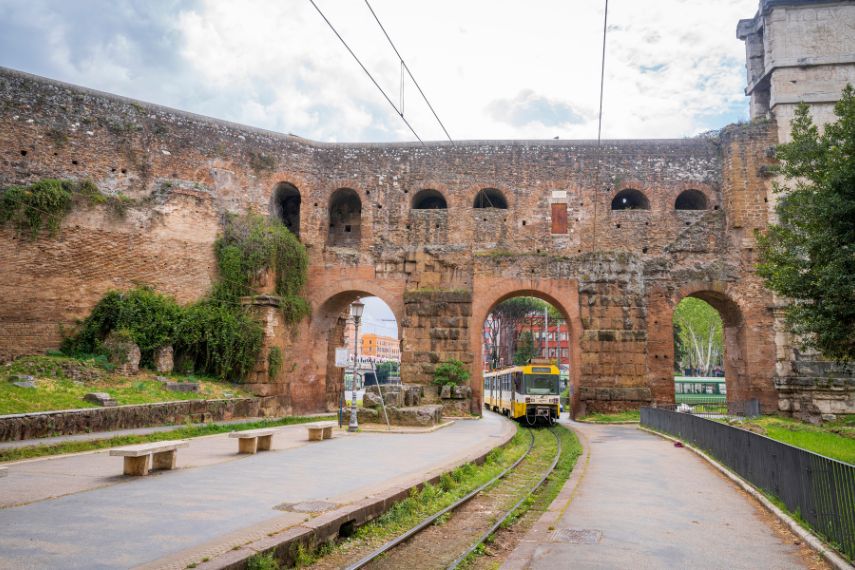 Porta Maggiore view in Rome