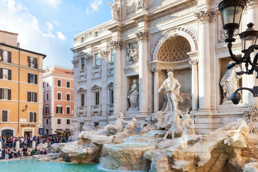 Trevi Fountain in Rome city